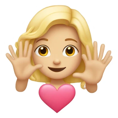 blond girl making love heart with hands sticker