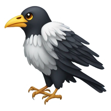 Crow with angel halo over its head  sticker