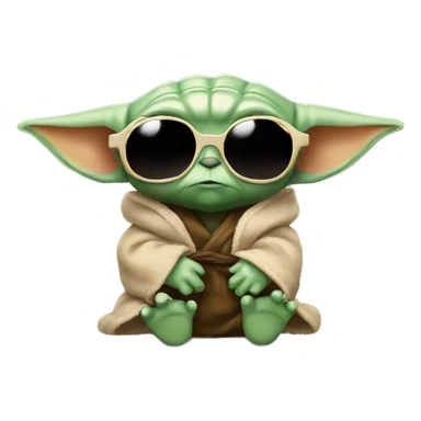 Baby Yoda whith sunglasses  sticker