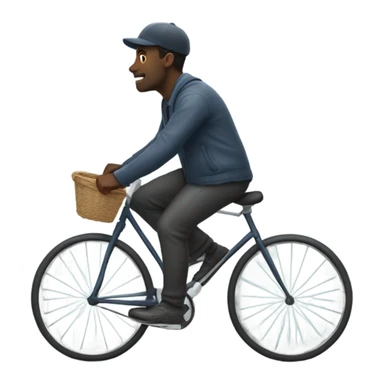 Black man riding bicycle on a foggy day  sticker