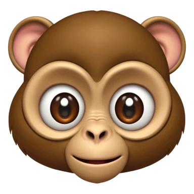 cartoon monkey face with big rolling eyes, fusing the essence of both monkey face and face with rolling eyes emojis sticker