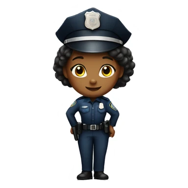 Black little girl dressed as police officer  sticker