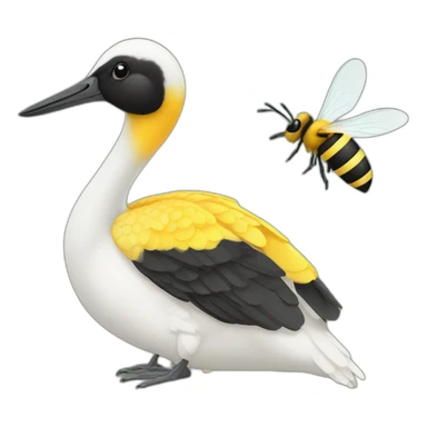 cigogne avec une abeille sticker
