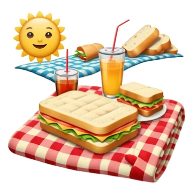 picnic with sandwiches, drinks sticker