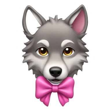 Alpha male wolf with pink bow sticker