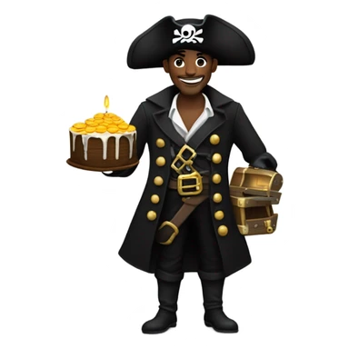 Black birthday pirate sticker