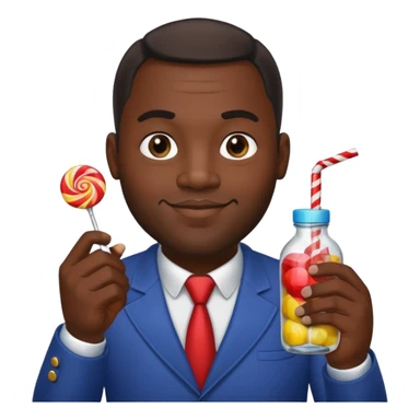 Big Sexy black man hold a bottle and a lollipop sticker
