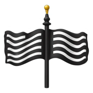 drapeau à bandes noir et blanche avec des hermines dans le coin supérieur gauche sticker