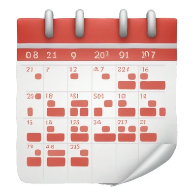 Red and white calendar icon sticker