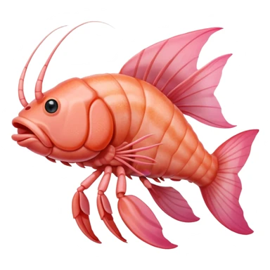 Humanoid Shrimp Riding a Fish Cow Hybrid  sticker
