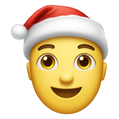 Smile emojis with Christmas hat sticker