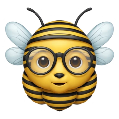 bee with glasses sticker