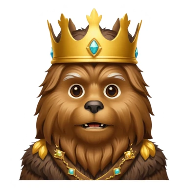 a wookiee wearing a crown sticker