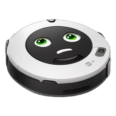 Roomba with sad eyes sticker