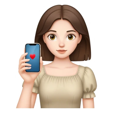 pale brunette girl in her iphone 15 pro sticker