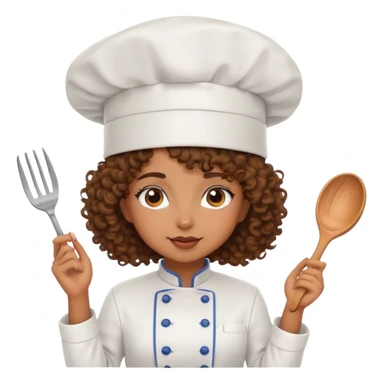Brown girl chef with curly hair sticker