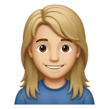 Make a boy with little long hair sticker