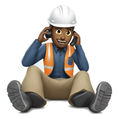  Engineer while talking over phone has fall on ground sticker