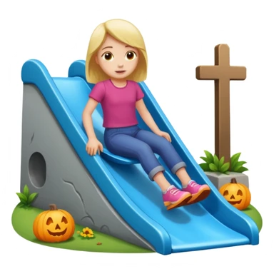 Kaydiraktan mezara giden cocuk ( kiz) sticker