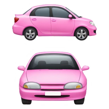Pink car with gas sticker