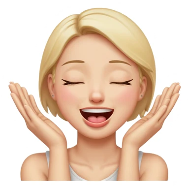 person arms crossed hands holding neck eyes closed/tongue out/laughing crying/ add ur own twist to it sticker