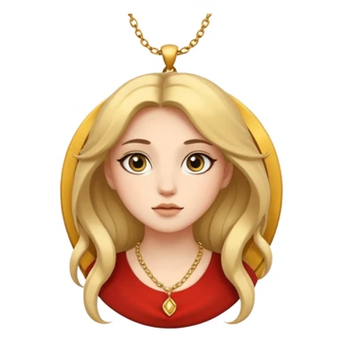 leo zodiac woman, simple and bold, round face, big eyes, minimal details sticker