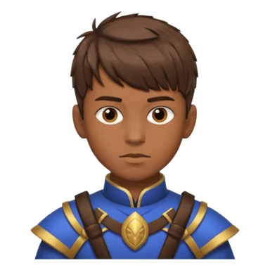 create a fringe haircut boy with a brown hair with hair little up more looking like warrior haircut sticker