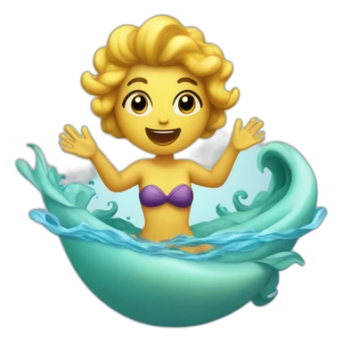 singing siren (mythical creature) swimming sticker
