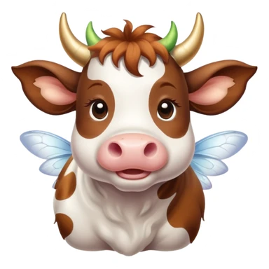 cute cow with fairy wings sticker