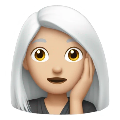 White hair face palm woman sticker
