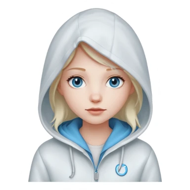 Girl, super White Coat with Hoodie  sticker