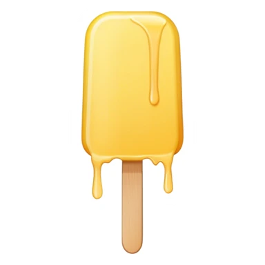 Thin yellow popsicle with rounded top and dripping  sticker