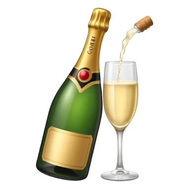 Bottle with Popping Cork sticker