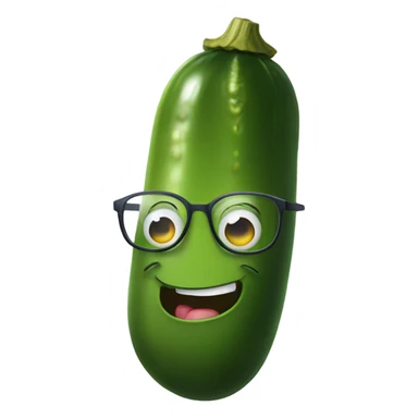 A pickle wearing glasses sticker