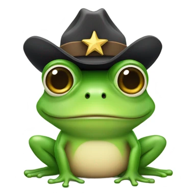 Cute frog with a sheriff badge and hat  sticker