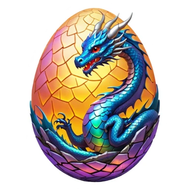 asian mythical egg dragon sticker