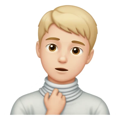 Boy tugging his neck  sticker