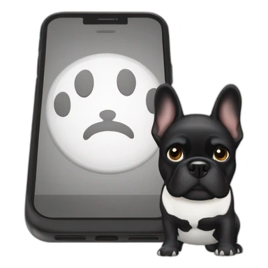 Black french buldog with iPhone sticker