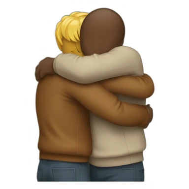 two guys hugging sticker