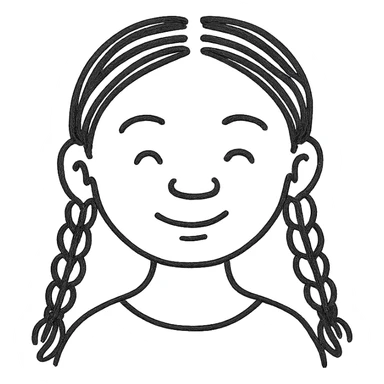 Black girl with braids sticker