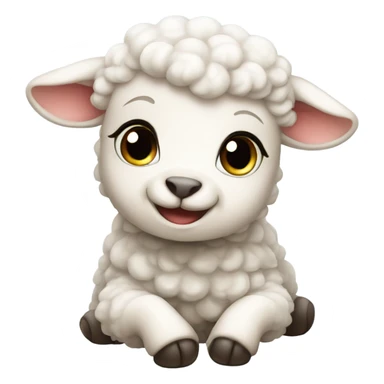 Cartoonish cute Baby lamb sticker