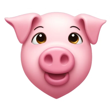 A pink heart with a pig's face sticker