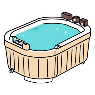 outdoor jacuzzi hot tub with bubbles sticker