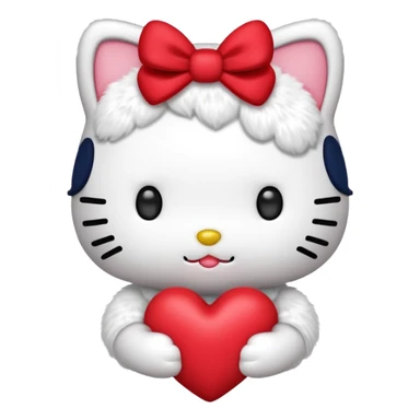 hello kitty heart`no mouth sticker
