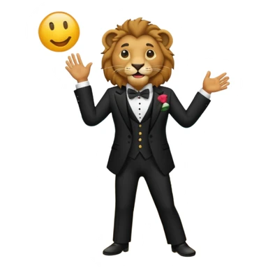Lion that is singing in a tuxedo at the beach  sticker