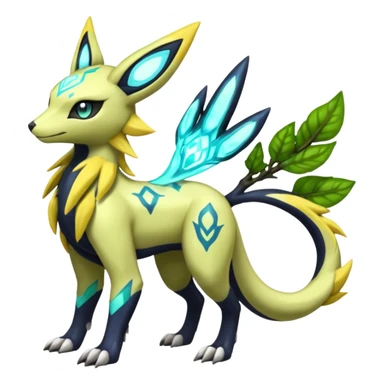  Exotic Ivy Meloetta-Zygarde-Zeraora-Renamon-Protogen-Palkia-hybrid-fusion-Fakémon-creature, full body sticker
