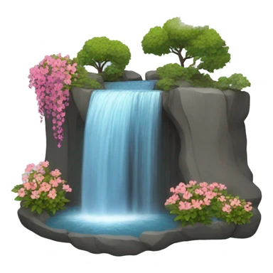 Waterfall with flowers  sticker