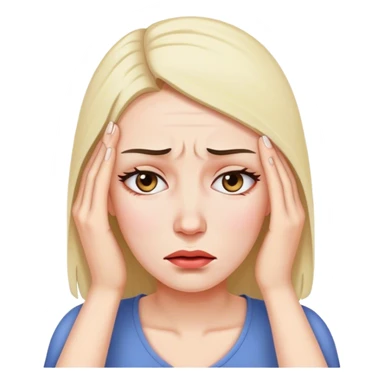 Woman with headache sticker