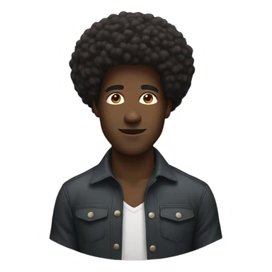 black man with afro sticker