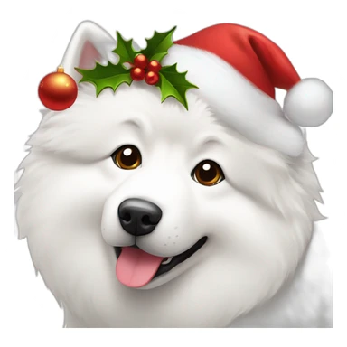 Samoyed dog christmas sticker